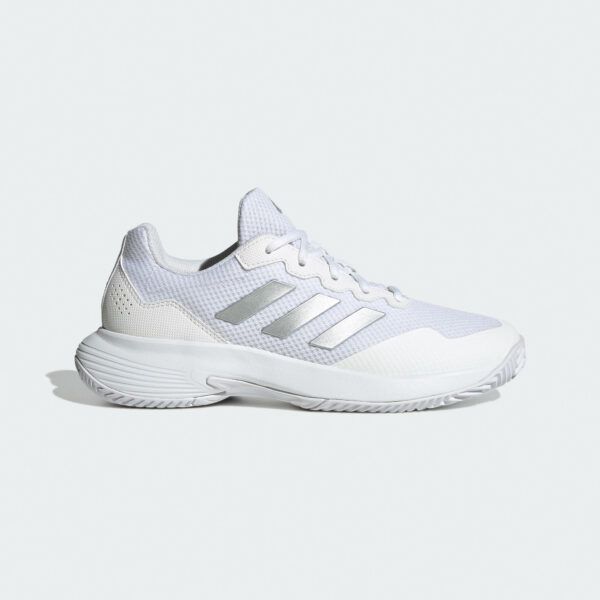 zapatillas-de-tenis-mujer-multipista-gamecourt-blanco-plateado